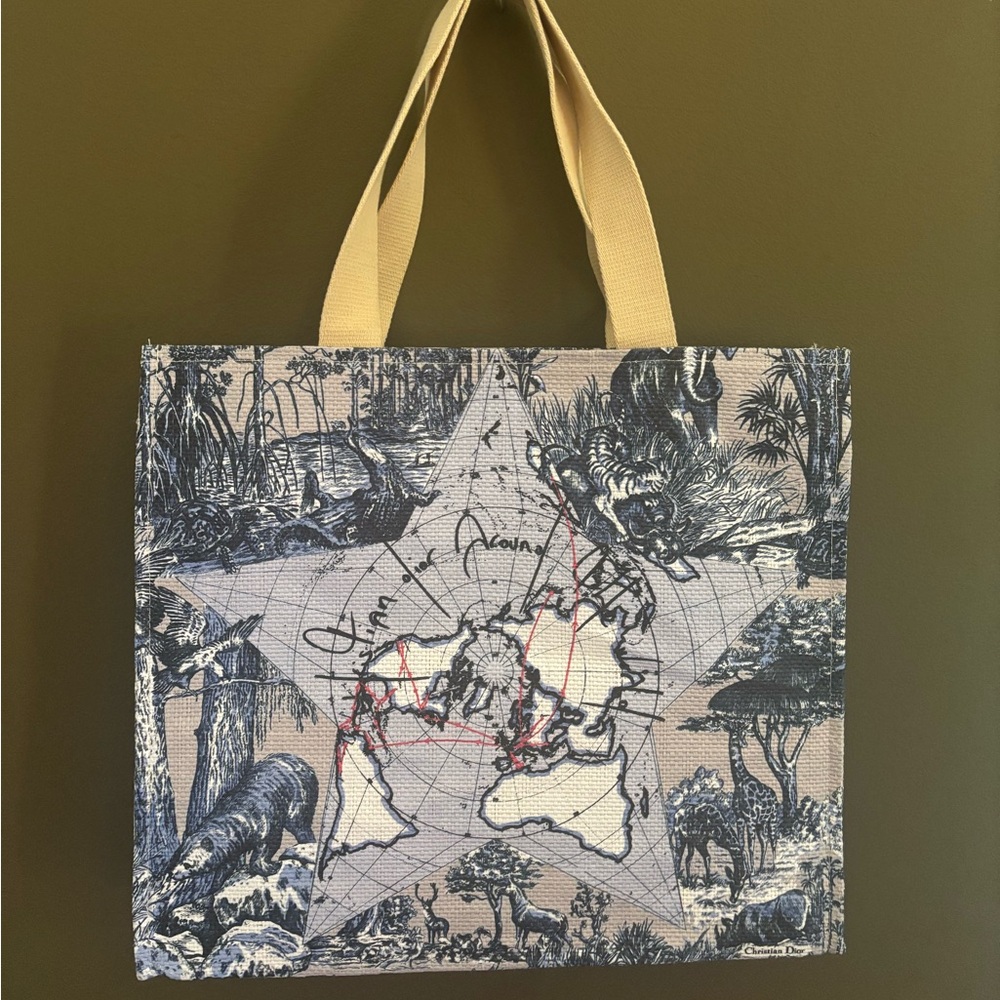 Dior Canvas Around The World Tote Bag